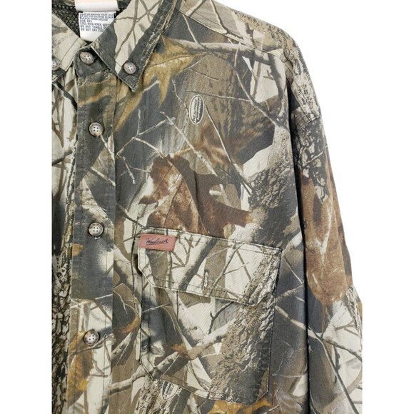 Woolrich Mens XL Camo Hunting Shirt Vented Hardwood Pattern Long Sleeve Outdoor - Picture 3 of 8